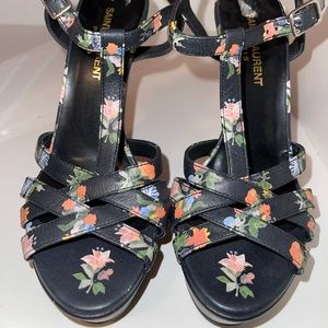 Saint Laurent Floral Jodie Heel